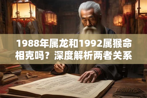 1988年属龙和1992属猴命相克吗?深度解析两者关系 1988年属龙和1992属猴命相克吗?深度解析两者关系
