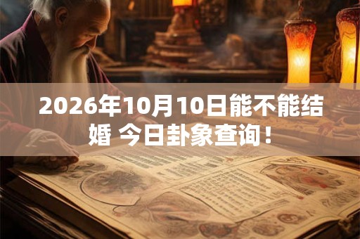 2026年10月10日能不能结婚 今日卦象查询! 2026年10月10日能不能结婚 今日卦象查询!
