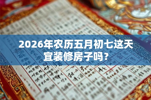 2026年农历五月初七这天宜装修房子吗? 2026年农历五月初七这天宜装修房子吗?