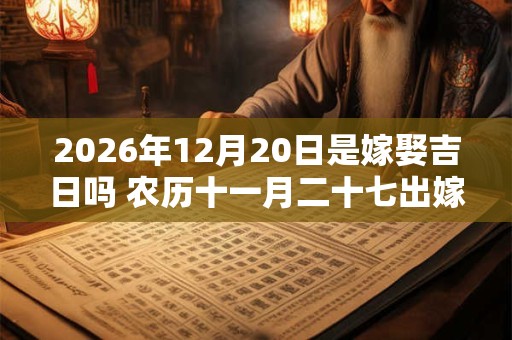 2026年12月20日是嫁娶吉日吗 农历十一月二十七出嫁娶妻如何 2026年12月20日是嫁娶吉日吗 农历十一月二十七出嫁娶妻如何