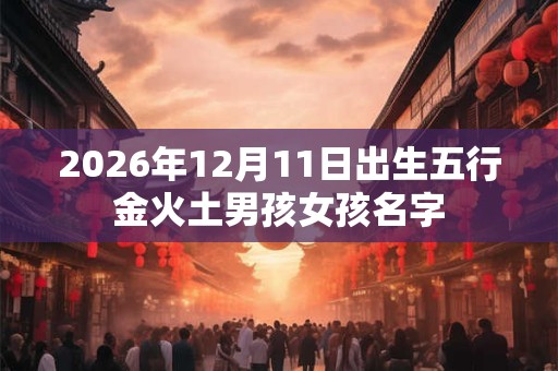 2026年12月11日出生五行金火土男孩女孩名字 2026年12月11日出生五行金火土男孩女孩名字