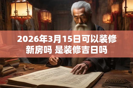 2026年3月15日可以装修新房吗 是装修吉日吗