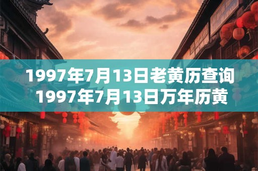 1997年7月13日老黄历查询 1997年7月13日万年历黄道吉日 1997年7月13日老黄历查询 1997年7月13日万年历黄道吉日