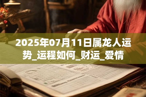 2025年07月11日属龙人运势_运程如何_财运_爱情 2025年07月11日属龙人运势_运程如何_财运_爱情