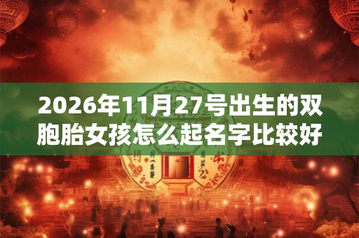 2026年11月27号出生的双胞胎女孩怎么起名字比较好,五行属什么? 2026年11月27号出生的双胞胎女孩怎么起名字比较好,五行属什么?