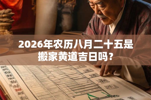 2026年农历八月二十五是搬家黄道吉日吗? 2026年农历八月二十五是搬家黄道吉日吗?