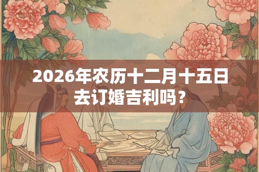 2026年农历十二月十五日去订婚吉利吗? 2026年农历十二月十五日去订婚吉利吗?