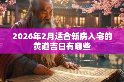 2026年2月适合新房入宅的黄道吉日有哪些