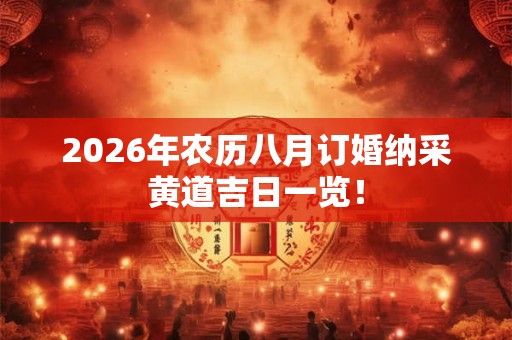 2026年农历八月订婚纳采黄道吉日一览! 2026年农历八月订婚纳采黄道吉日一览!