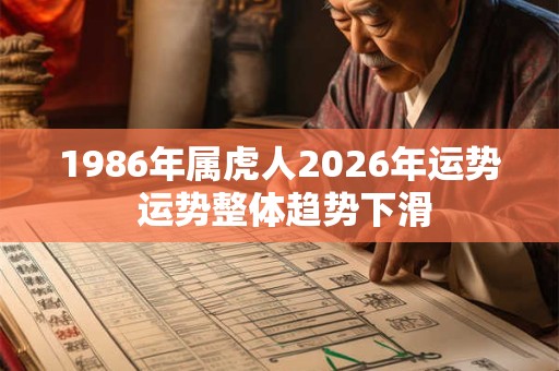 1986年属虎人2026年运势 运势整体趋势下滑 1986年属虎人2026年运势 运势整体趋势下滑