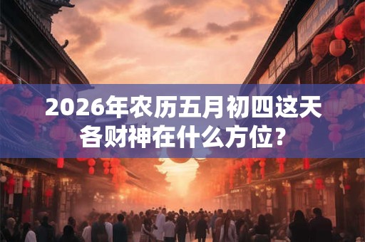 2026年农历五月初四这天各财神在什么方位? 2026年农历五月初四这天各财神在什么方位?