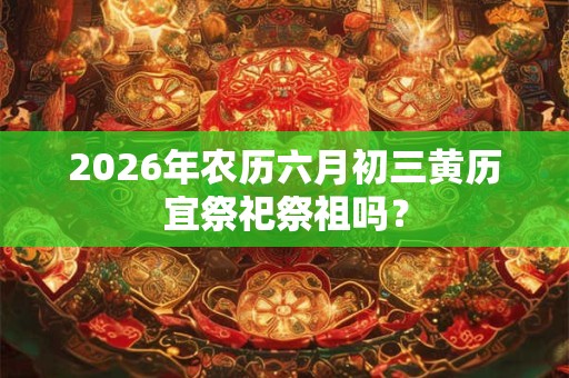 2026年农历六月初三黄历宜祭祀祭祖吗？