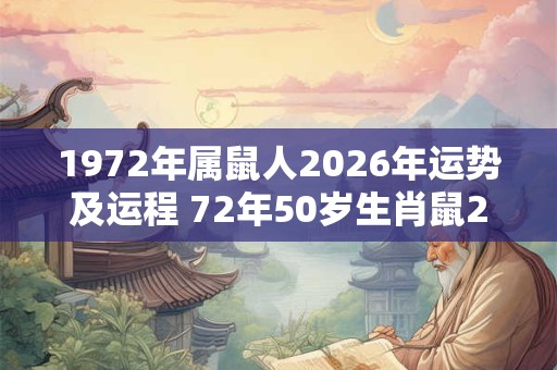 1972年属鼠人2026年运势及运程 72年50岁生肖鼠2026年每月运势 1972年属鼠人2026年运势及运程 72年50岁生肖鼠2026年每月运势