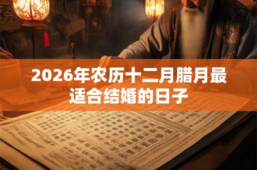 2026年农历十二月腊月最适合结婚的日子 2026年农历十二月腊月最适合结婚的日子