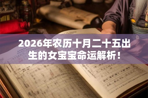 2026年农历十月二十五出生的女宝宝命运解析! 2026年农历十月二十五出生的女宝宝命运解析!