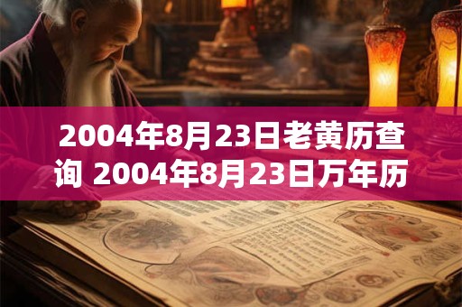 2004年8月23日老黄历查询 2004年8月23日万年历黄道吉日
