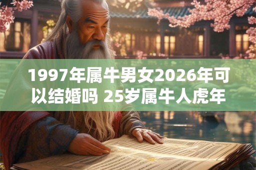 1997年属牛男女2026年可以结婚吗 25岁属牛人虎年结婚要注意什么