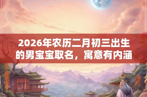 2026年农历二月初三出生的男宝宝取名,寓意有内涵 2026年农历二月初三出生的男宝宝取名,寓意有内涵