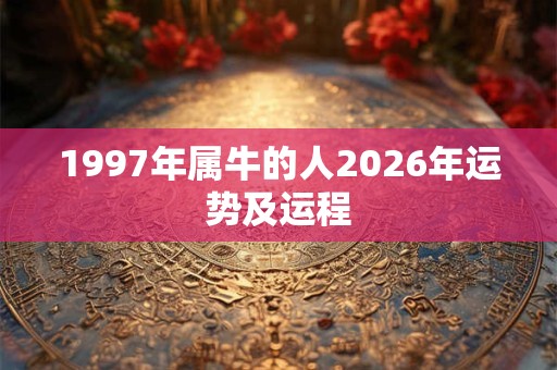 1997年属牛的人2026年运势及运程 1997年属牛的人2026年运势及运程