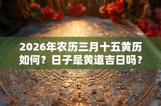 2026年农历三月十五黄历如何？日子是黄道吉日吗？