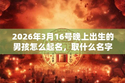 2026年3月16号晚上出生的男孩怎么起名,取什么名字吉祥? 2026年3月16号晚上出生的男孩怎么起名,取什么名字吉祥?