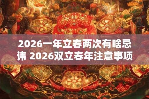 2026一年立春两次有啥忌讳 2026双立春年注意事项 2026一年立春两次有啥忌讳 2026双立春年注意事项