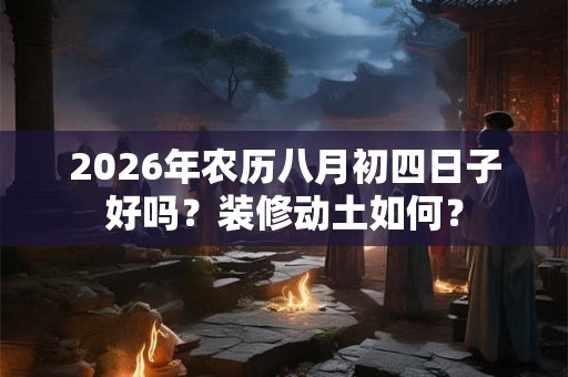 2026年农历八月初四日子好吗?装修动土如何? 2026年农历八月初四日子好吗?装修动土如何?