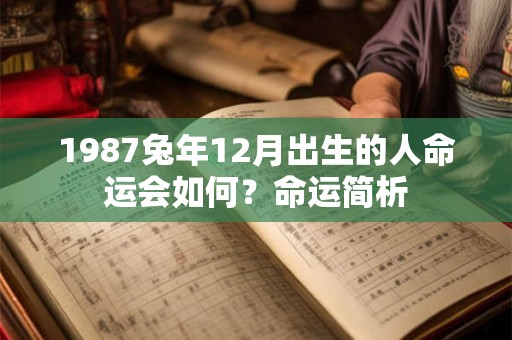 1987兔年12月出生的人命运会如何?命运简析 1987兔年12月出生的人命运会如何?命运简析