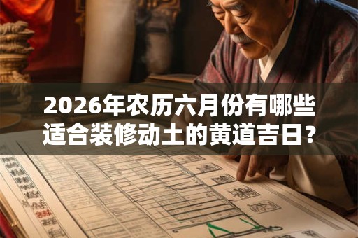 2026年农历六月份有哪些适合装修动土的黄道吉日? 2026年农历六月份有哪些适合装修动土的黄道吉日?