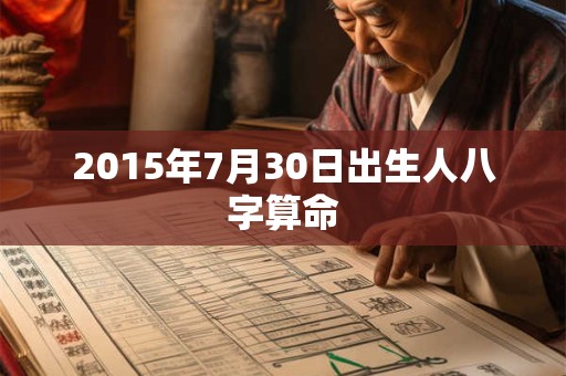 2015年7月30日出生人八字算命 2015年7月30日出生人八字算命