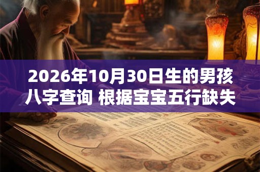2026年10月30日生的男孩八字查询 根据宝宝五行缺失起名字 2026年10月30日生的男孩八字查询 根据宝宝五行缺失起名字