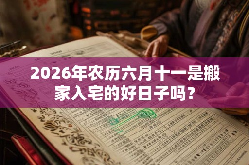 2026年农历六月十一是搬家入宅的好日子吗？