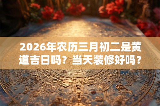 2026年农历三月初二是黄道吉日吗?当天装修好吗? 2026年农历三月初二是黄道吉日吗?当天装修好吗?