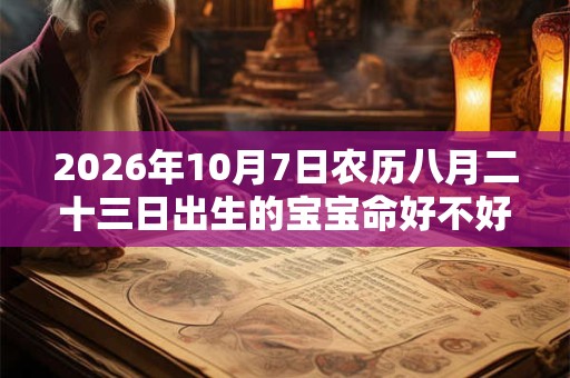 2026年10月7日农历八月二十三日出生的宝宝命好不好 2026年10月7日农历八月二十三日出生的宝宝命好不好