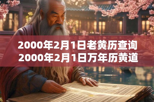 2000年2月1日老黄历查询 2000年2月1日万年历黄道吉日