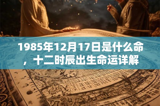 1985年12月17日是什么命，十二时辰出生命运详解