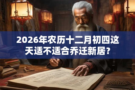 2026年农历十二月初四这天适不适合乔迁新居? 2026年农历十二月初四这天适不适合乔迁新居?