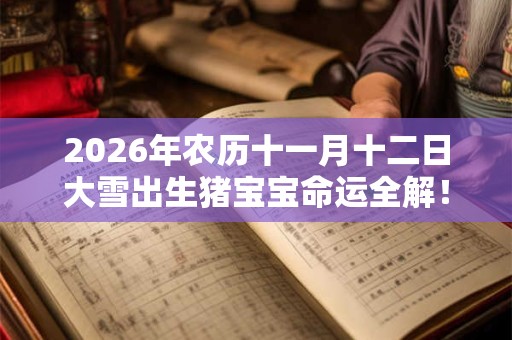 2026年农历十一月十二日大雪出生猪宝宝命运全解! 2026年农历十一月十二日大雪出生猪宝宝命运全解!