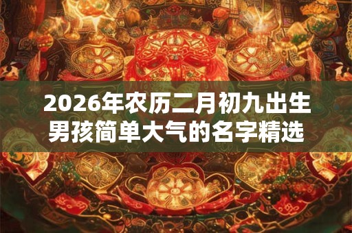 2026年农历二月初九出生男孩简单大气的名字精选