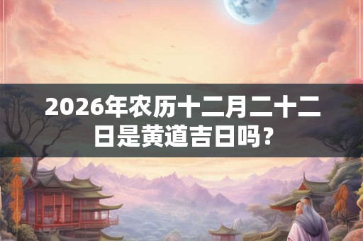 2026年农历十二月二十二日是黄道吉日吗？