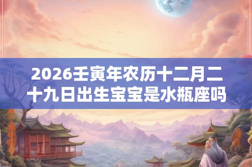 2026壬寅年农历十二月二十九日出生宝宝是水瓶座吗？
