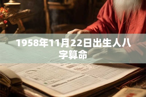 1958年11月22日出生人八字算命 1958年11月22日出生人八字算命
