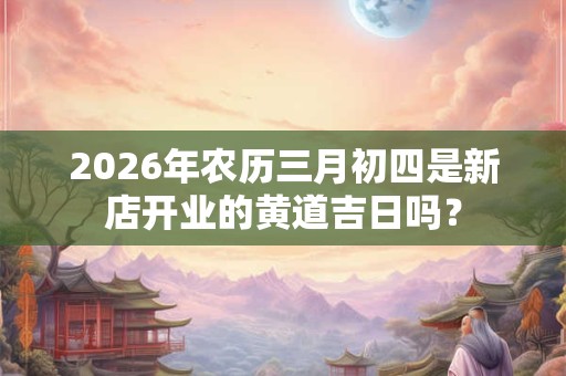 2026年农历三月初四是新店开业的黄道吉日吗？