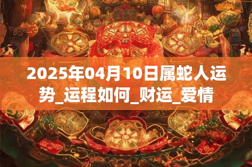 2025年04月10日属蛇人运势_运程如何_财运_爱情 2025年04月10日属蛇人运势_运程如何_财运_爱情