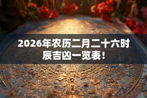 2026年农历二月二十六时辰吉凶一览表! 2026年农历二月二十六时辰吉凶一览表!