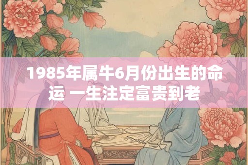 1985年属牛6月份出生的命运 一生注定富贵到老