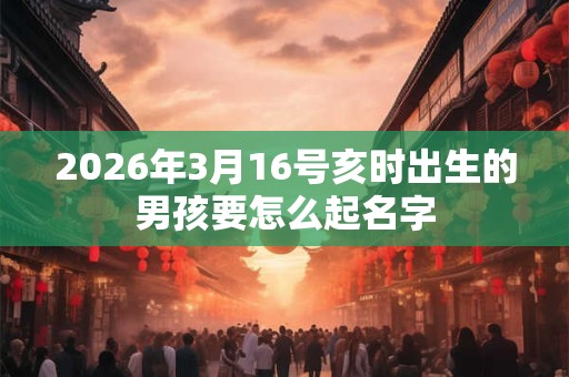 2026年3月16号亥时出生的男孩要怎么起名字 2026年3月16号亥时出生的男孩要怎么起名字
