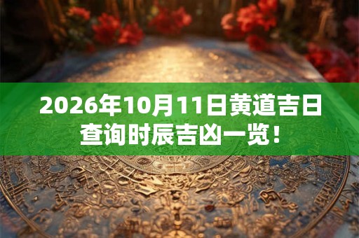 2026年10月11日黄道吉日查询时辰吉凶一览! 2026年10月11日黄道吉日查询时辰吉凶一览!