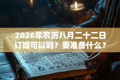 2026年农历八月二十二日订婚可以吗？要准备什么？