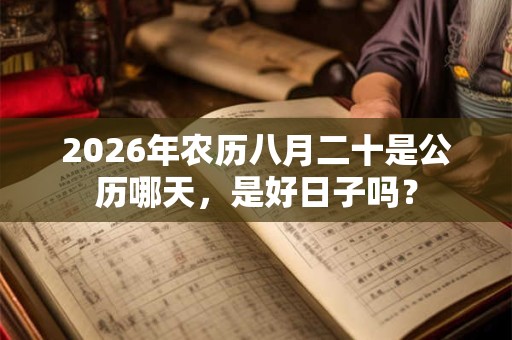 2026年农历八月二十是公历哪天,是好日子吗? 2026年农历八月二十是公历哪天,是好日子吗?